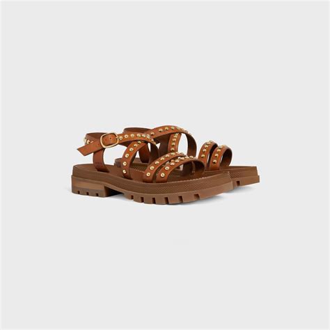 celine studded sandals|second hand fur celine sandals.